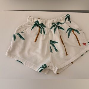 Pink Chicken Kids Cream and Green Palm Print   Shorts. Cotton,pristine condition